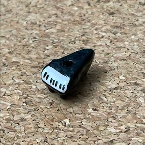 Vintage 1990s Glass Ceramic Piano Bead Miniature Piano Charm Black and White